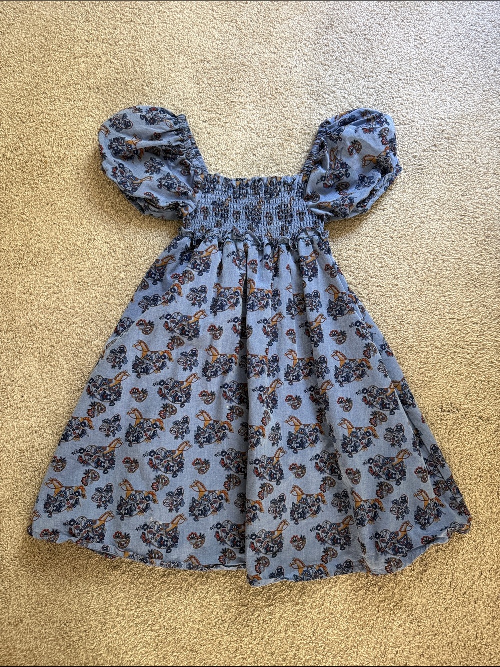 Janie and Jack Blue Floral Smocked Top Dress